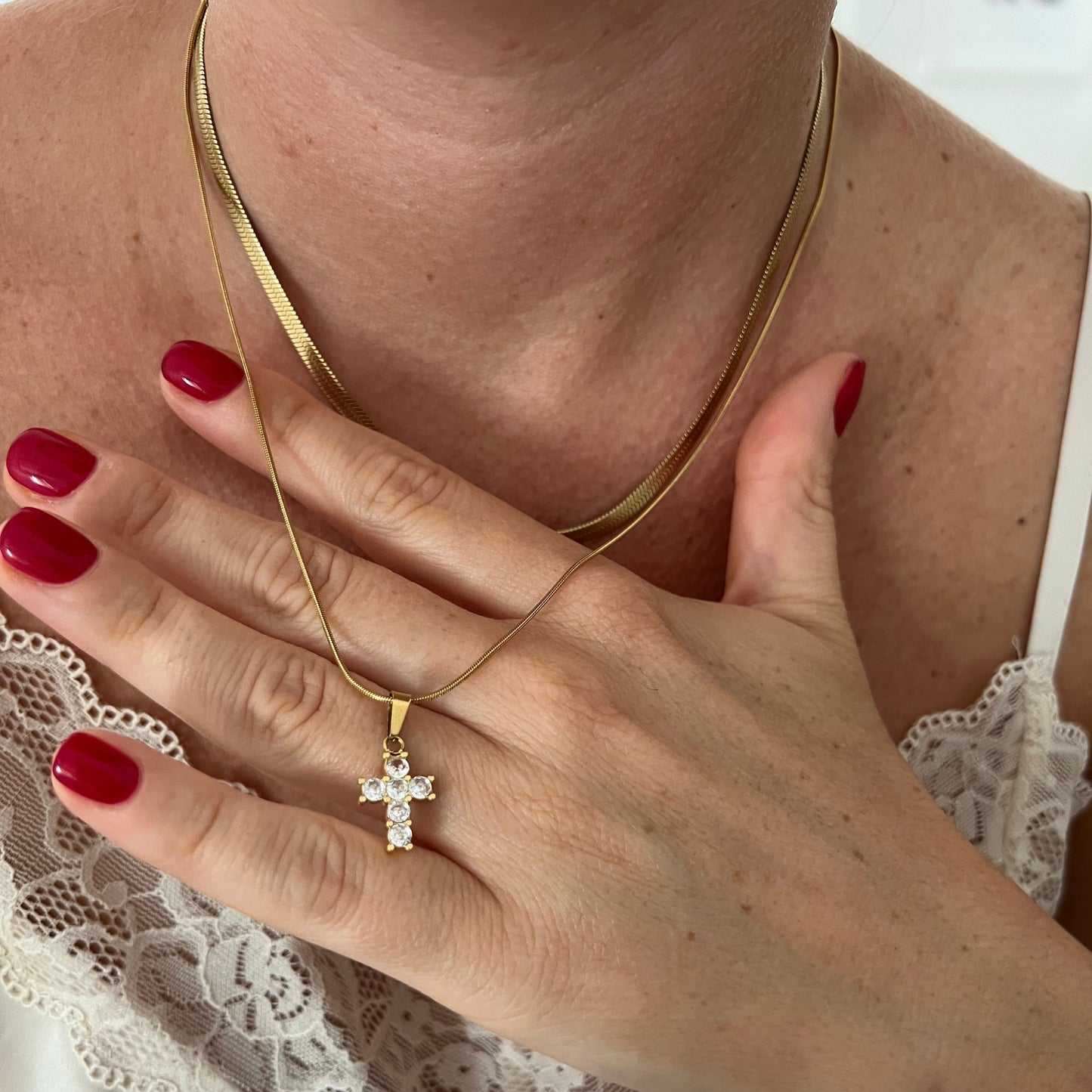Collana Croci con catena liscia