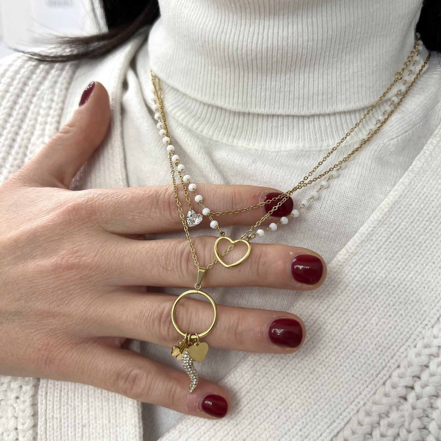 Collana Cuoricini color