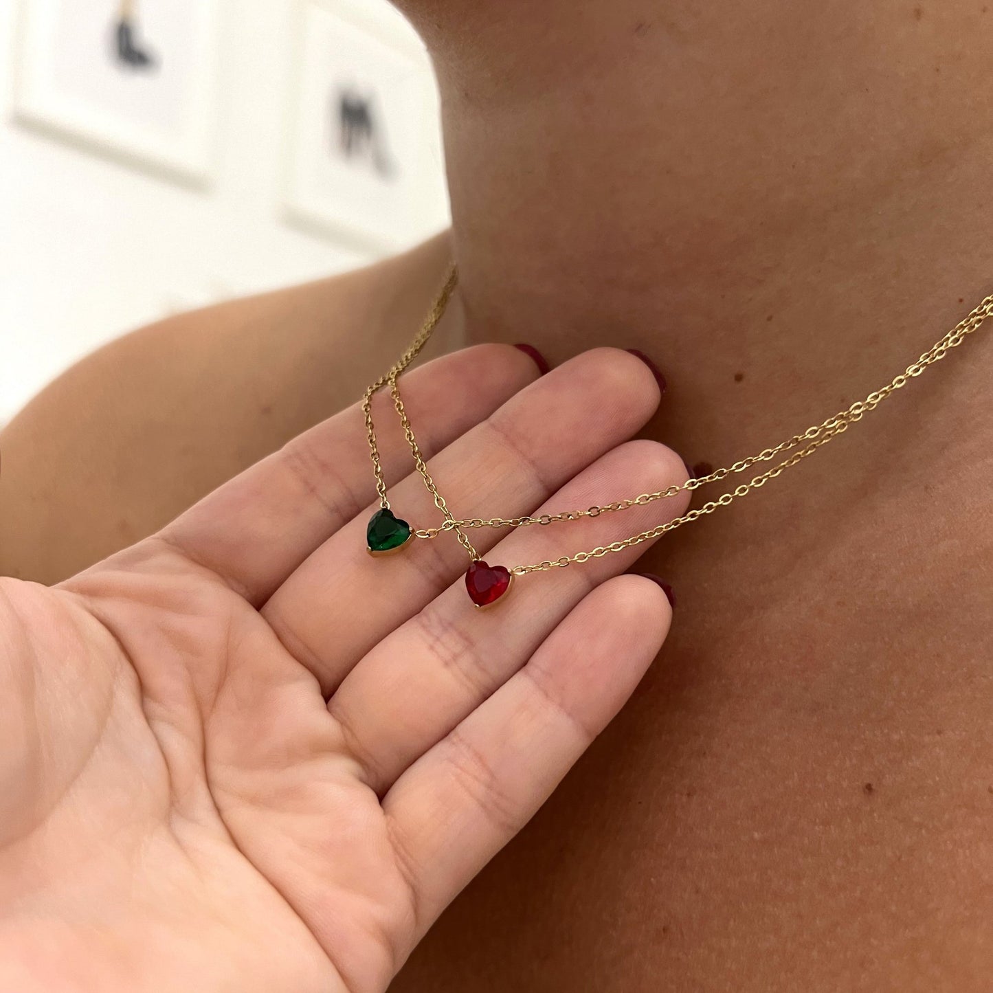 Collana Cuoricini color