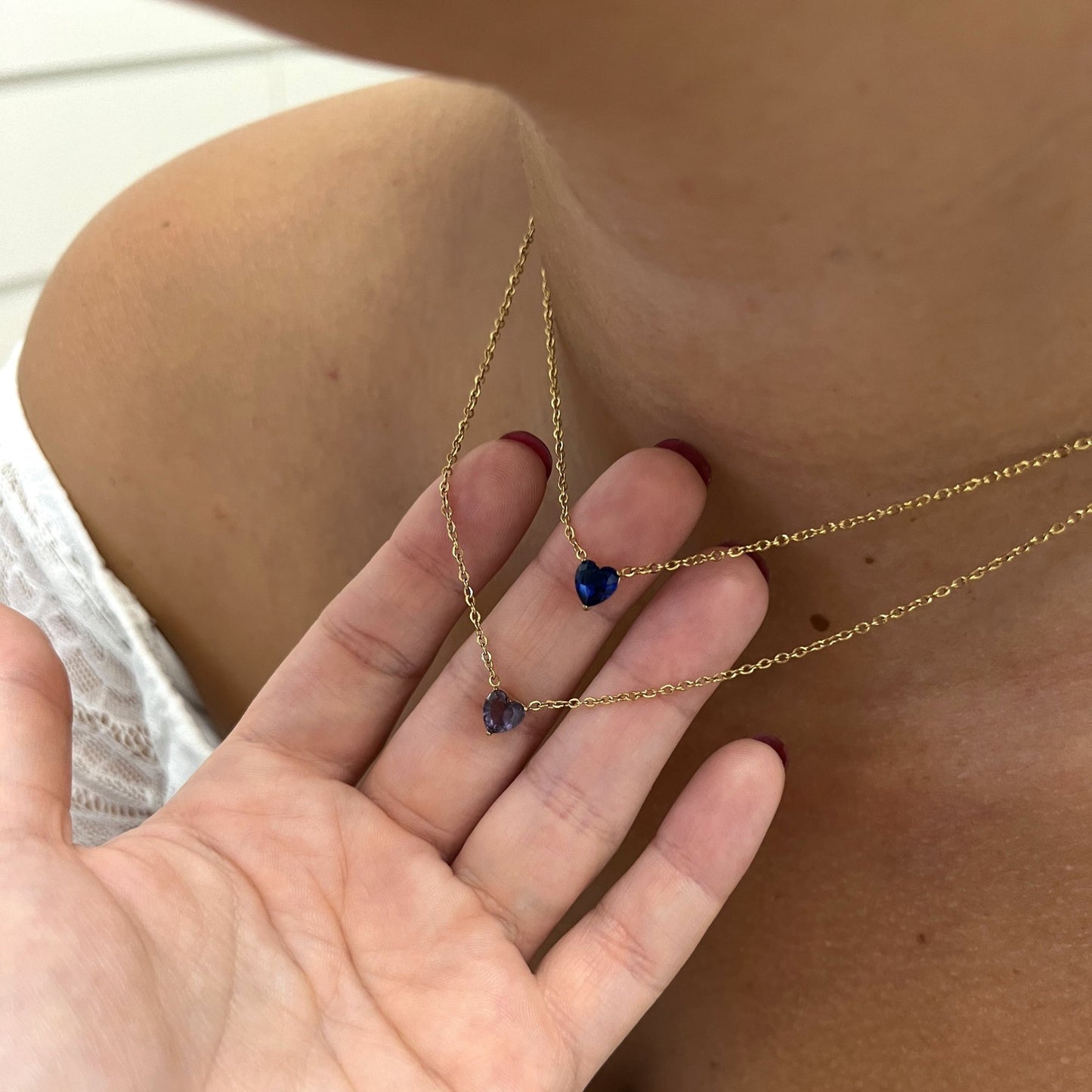Collana Cuoricini color