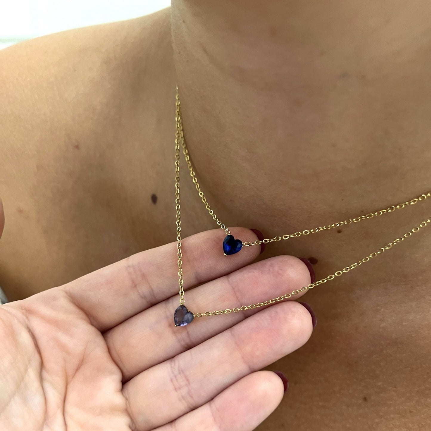 Collana Cuoricini color