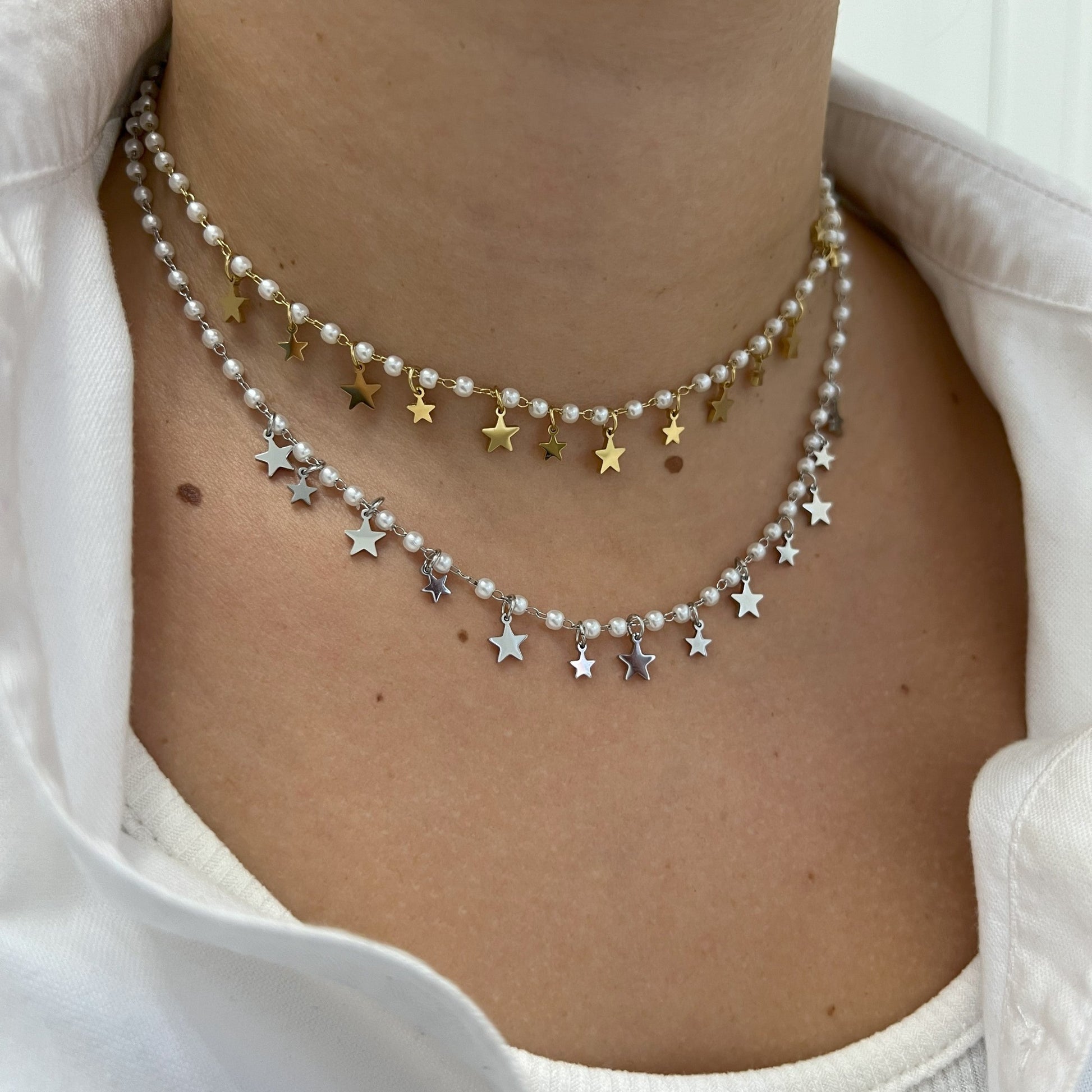 COOLSTEELANDBEYOND Collana Girocollo Gotica Nera e Oro per Donna COOLSTEELANDBEYOND Collana Girocollo Gotica Nera e Oro per Donna