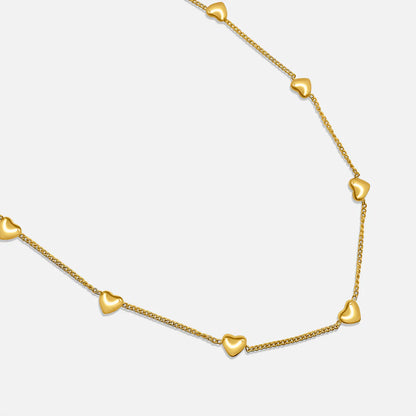 Collana catena cuoricini bombati