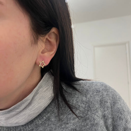 Orecchini mini stelline strass