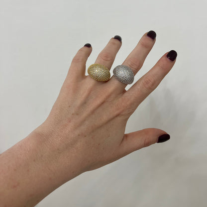 Anello Zirconi bombato