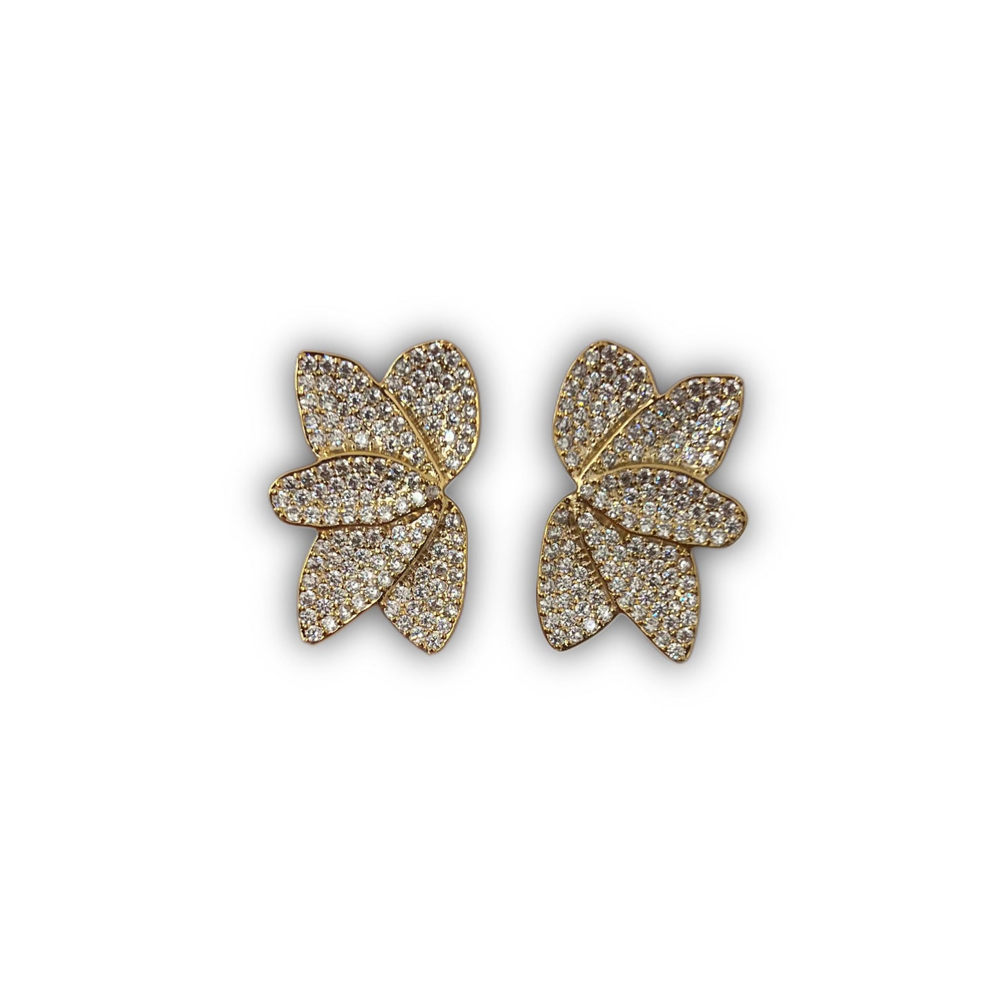 Orecchini Mini Foglie Strass