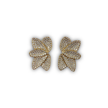 Orecchini Mini Foglie Strass