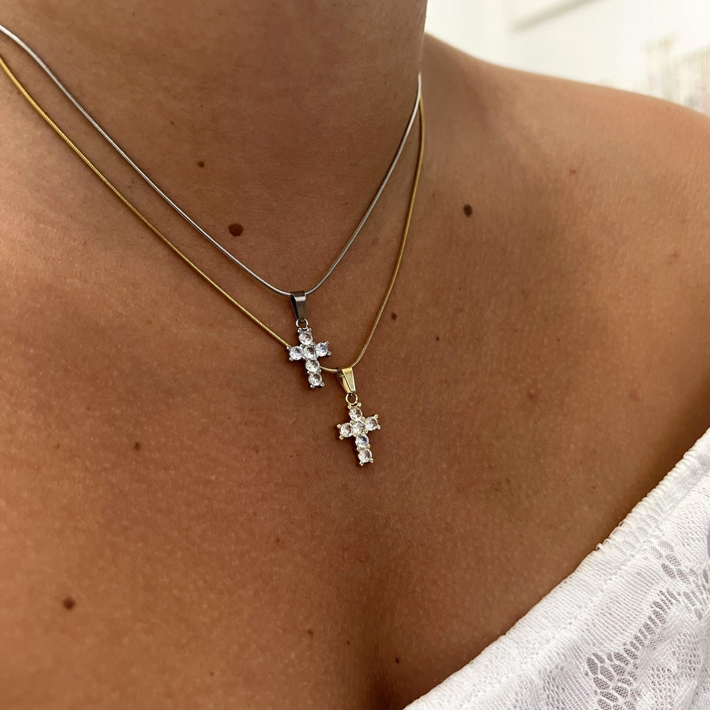 Collana Croci con catena liscia