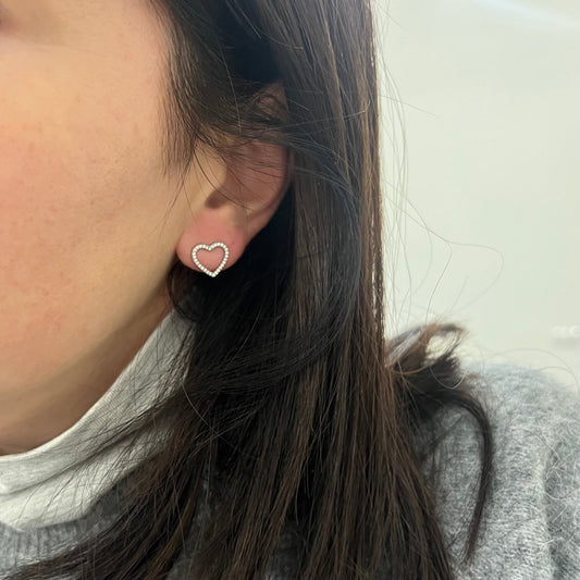 Orecchini mini cuorcini strass