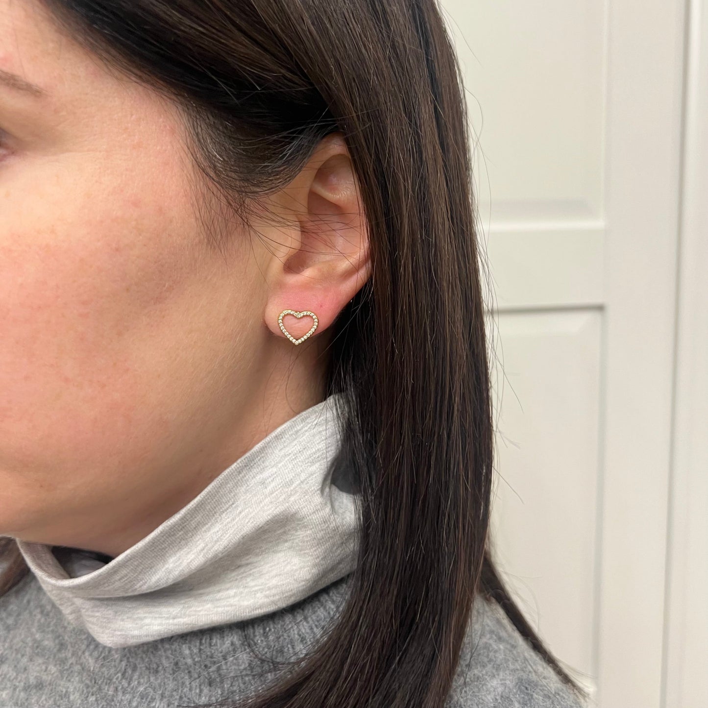 Orecchini mini cuorcini strass